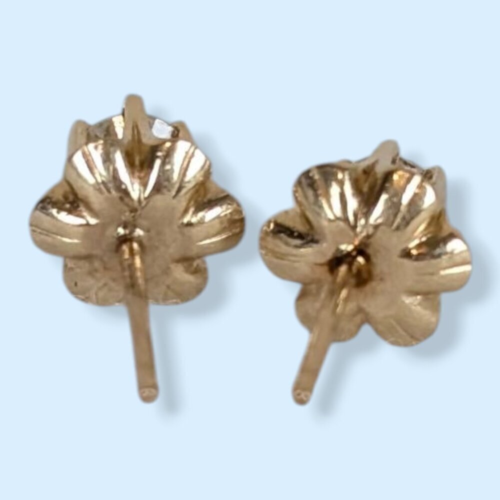 V. 14k Gold 0.5 Carat Diamond Stud Open Gallery Earrings - Picture 7 of 10